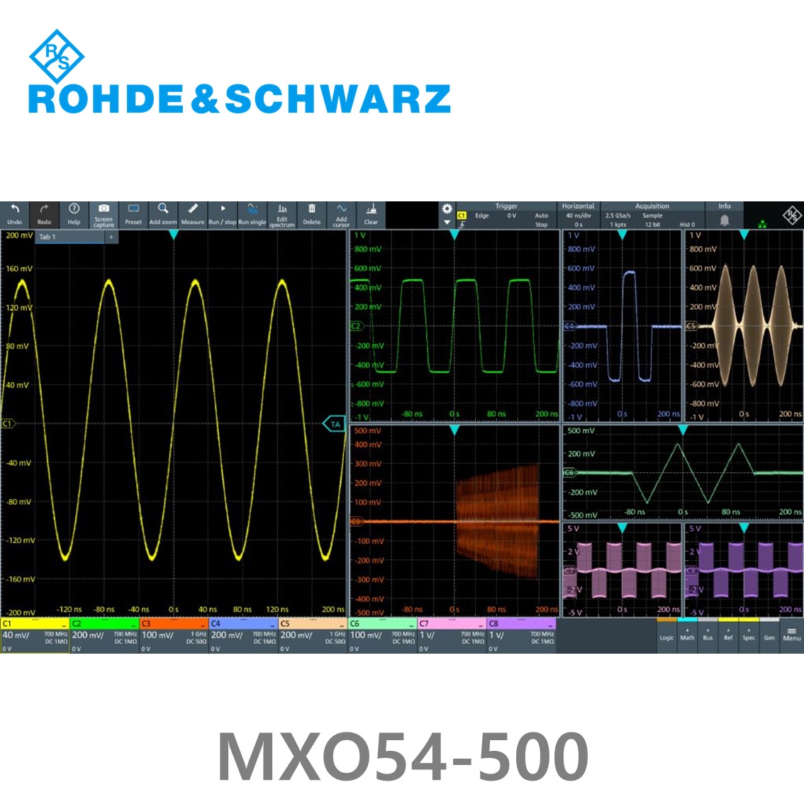 로데슈바르즈 MXO54-500 오실로스코프 4채널 500MHz/ 5Gs/ 500Mpts/ 디지털16채널