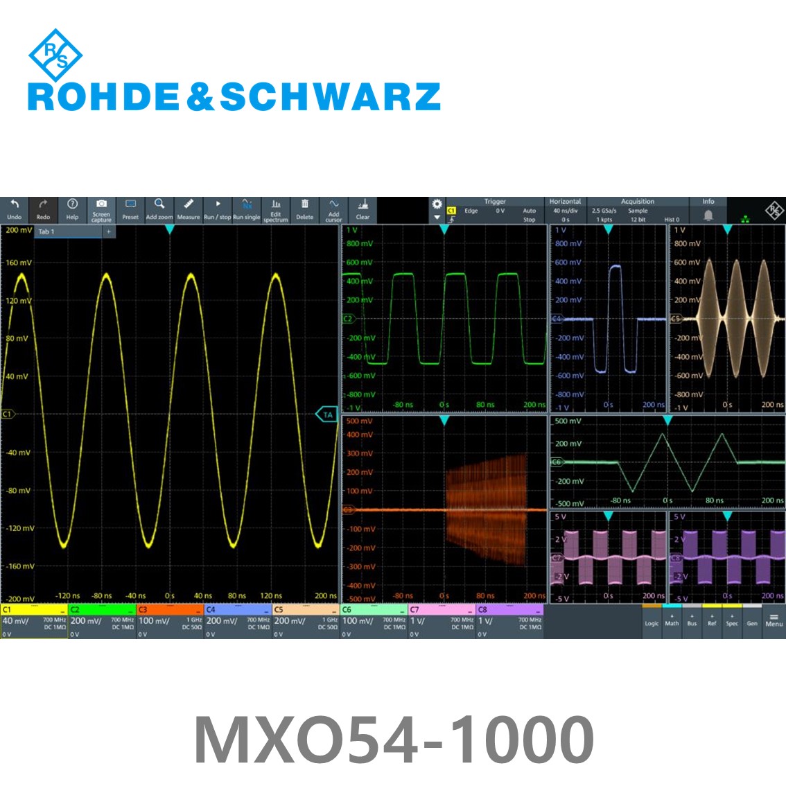 로데슈바르즈 MXO54-1000 오실로스코프 4채널 1GHz/ 5Gs/ 500Mpts/ 디지털16채널