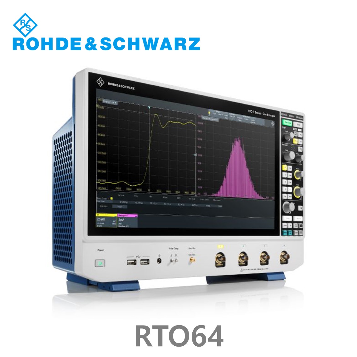 로데슈바르즈 RTO64 오실로스코프 4채널 600MHz~6GHzm / 20G/s, 2Gpts 디지털16채널