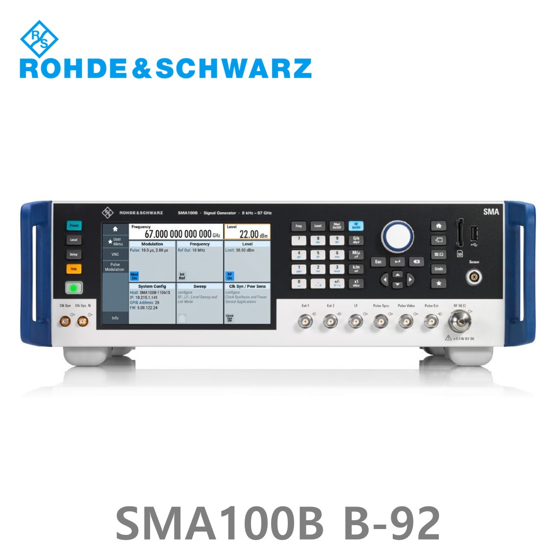 로데슈바르즈 SMA100B, SMAB-B92, 8 kHz~ 72GHz, –132 dBc, 30 dBm, 마이크로웨이브 신호발생기