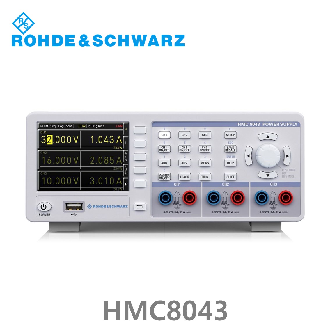 로데슈바르즈 HMC8043 3채널/100W/0V~32V/3A DC파워서플라이 (3593.1041.02)