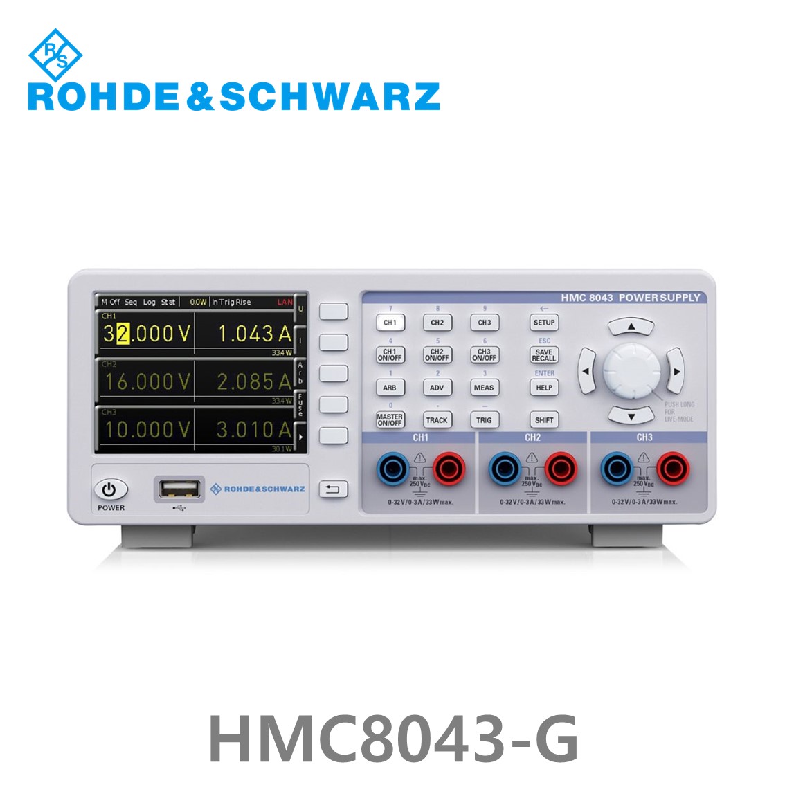 로데슈바르즈 HMC8043-G 3채널/100W/0V~32V, 3A DC파워서플라이 (3593.1058.02)