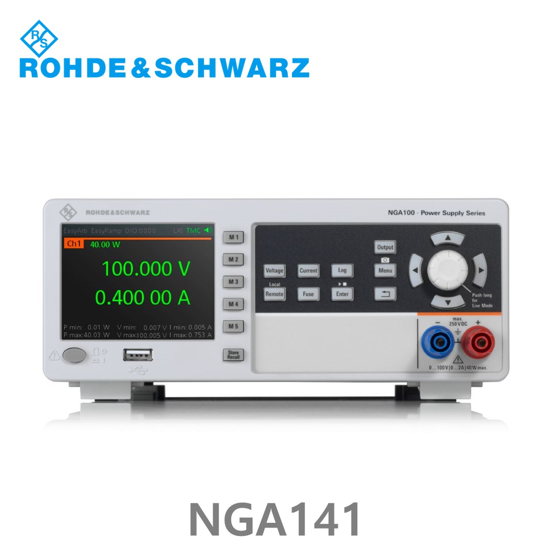 로데슈바르즈 NGA141 1채널/40W/0V~100V, 0A~2A DC파워서플라이 (5601.8002.03)