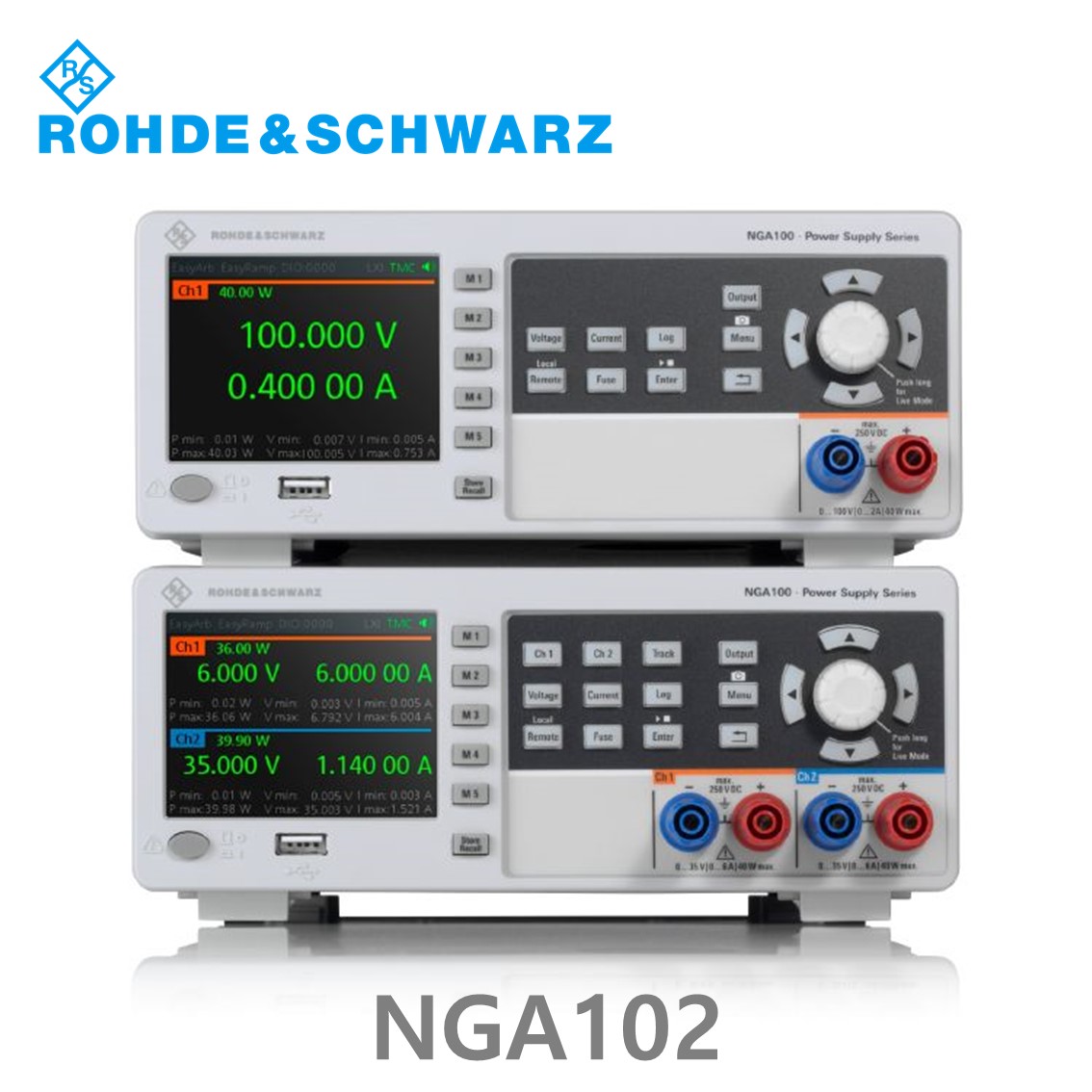 로데슈바르즈 NGA102 2채널/80W, 0V~35V, 0A~6A DC파워서플라이, DC전원공급기 (5601.8002.04)
