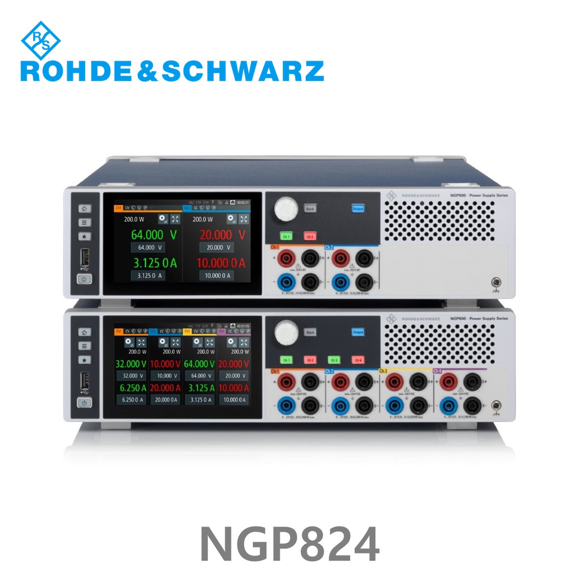 로데슈바르즈 NGP824 4채널/800W/0V~64V, 0A~10A, DC파워서플라이, DC전원공급기 (5601.4007.03)