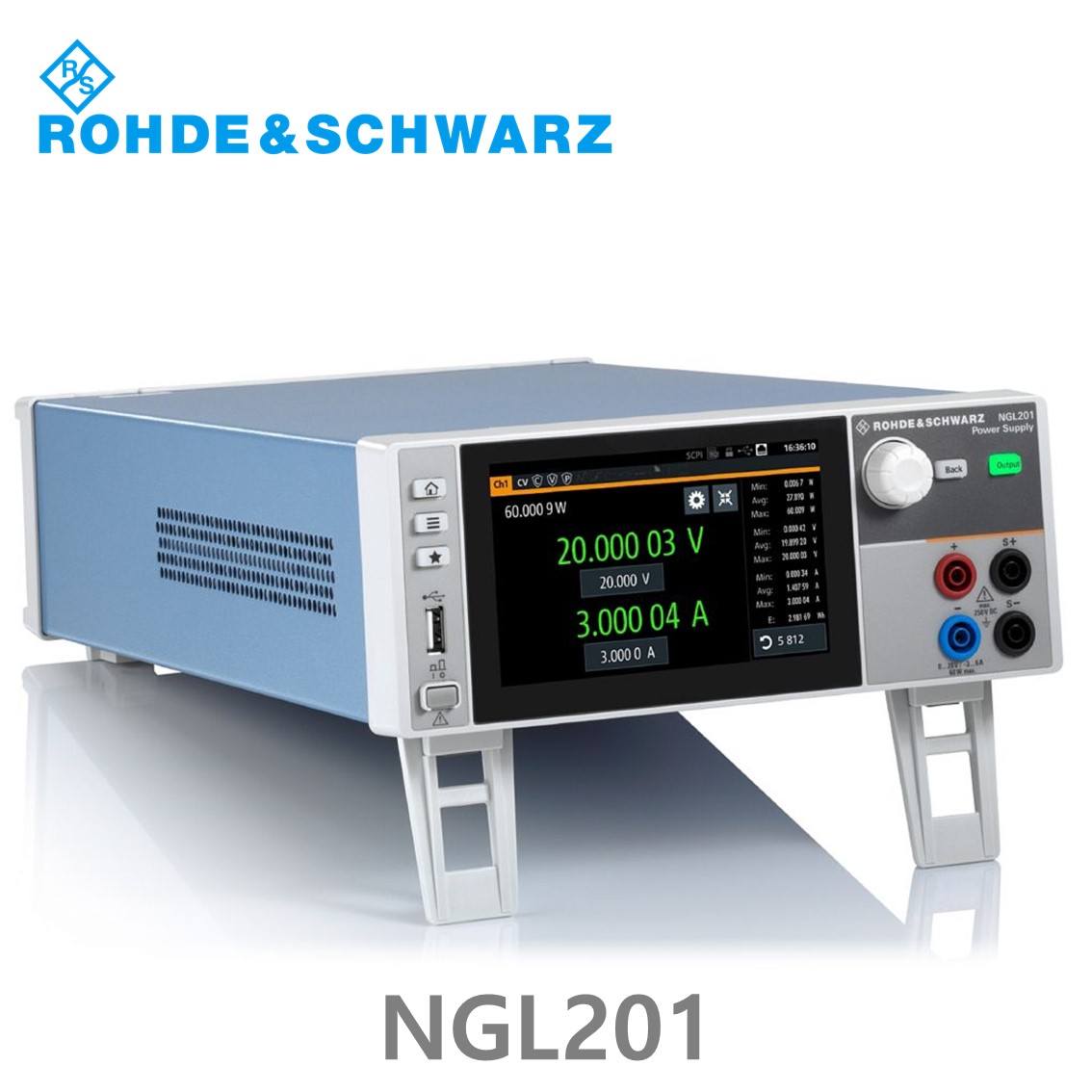 로데슈바르즈 NGL201 1채널/60W/0V~20V, ≤6V :0A~6A, >6V:0A~3 A DC파워서플라이 (3638.3376.02)