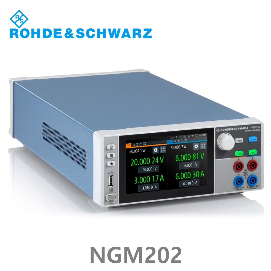 로데슈바르즈 NGM202 2채널/120W/0V~20V, ≤6V: 0A~6A, >6V:0A~3A, DC파워서플라이, DC전원공급기 (3638.4472.03)