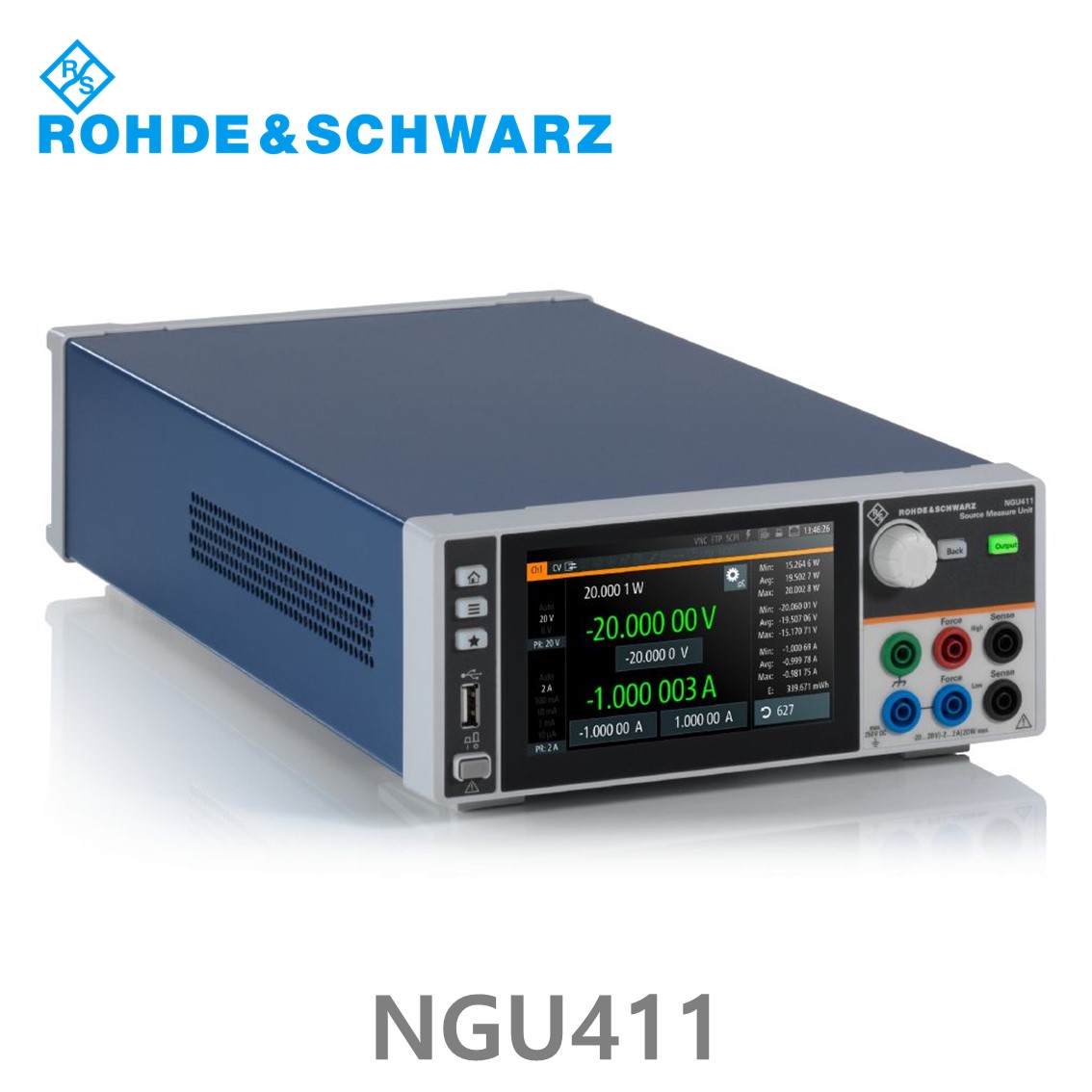 로데슈바르즈 NGU411 1채널/20W/-20V~+20V/출력전류10V이하: ±2A >10V: ±1A, DC파워서플라이, 소스측정기 (3639.3763.04)