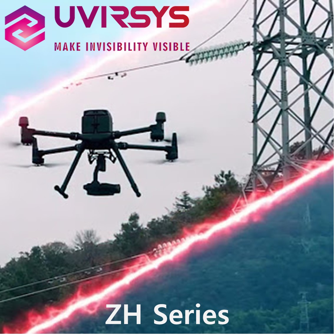 UVIRSYS ZH480, ZH580시리즈 코로나 탐지 카메라,코로나 드론, 코로나 로봇개 UV, VIS, Dual F.O.V lens