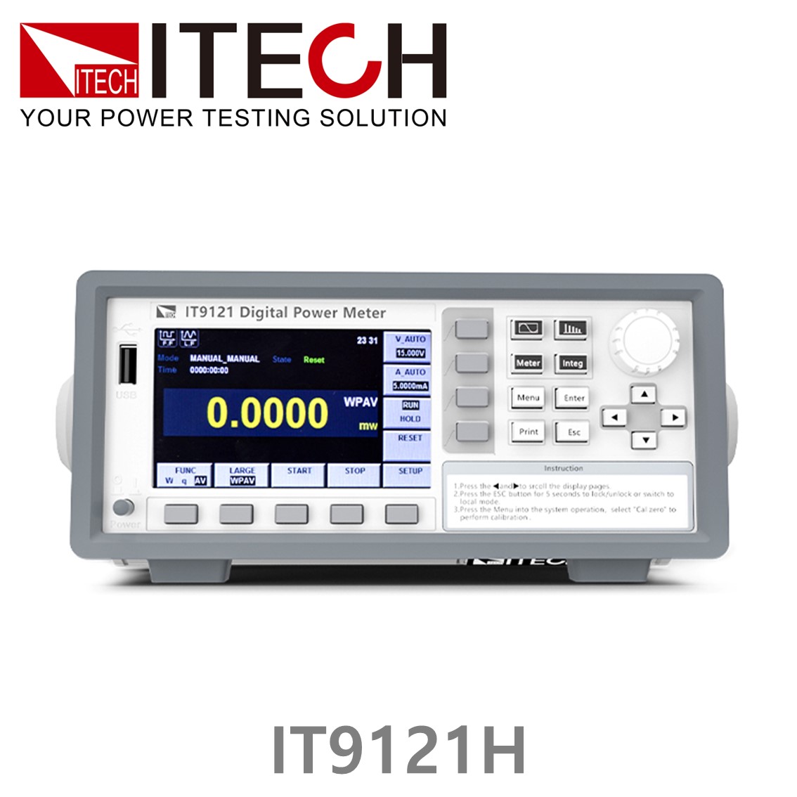 ITECH IT9121H 파워미터, 전력테스터 1000Vrms, 20Arms Power meter (half 2U)