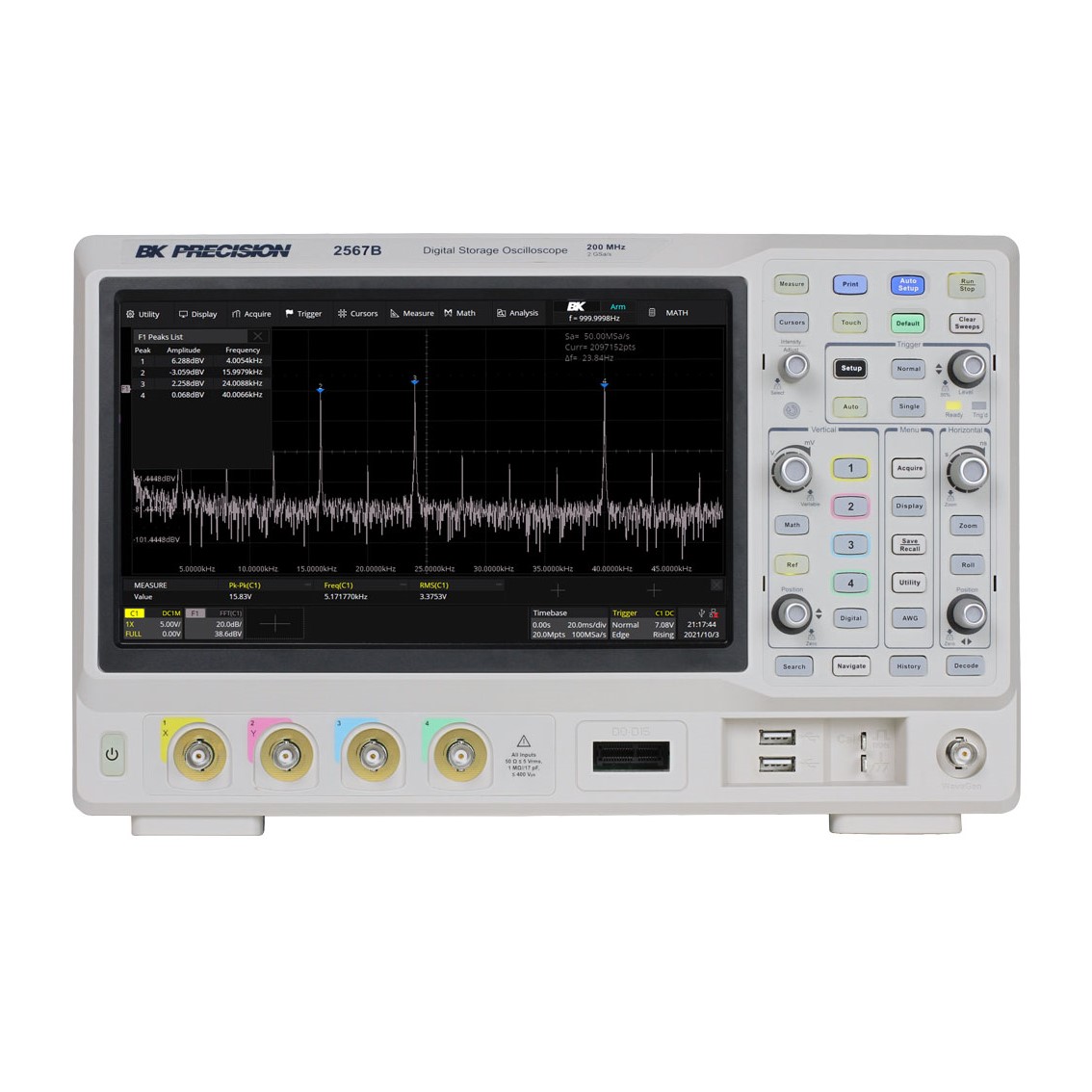 BK PRECISION 2567B-MSO 4채널/200MHz/2GSa 오실로스코프 MSO