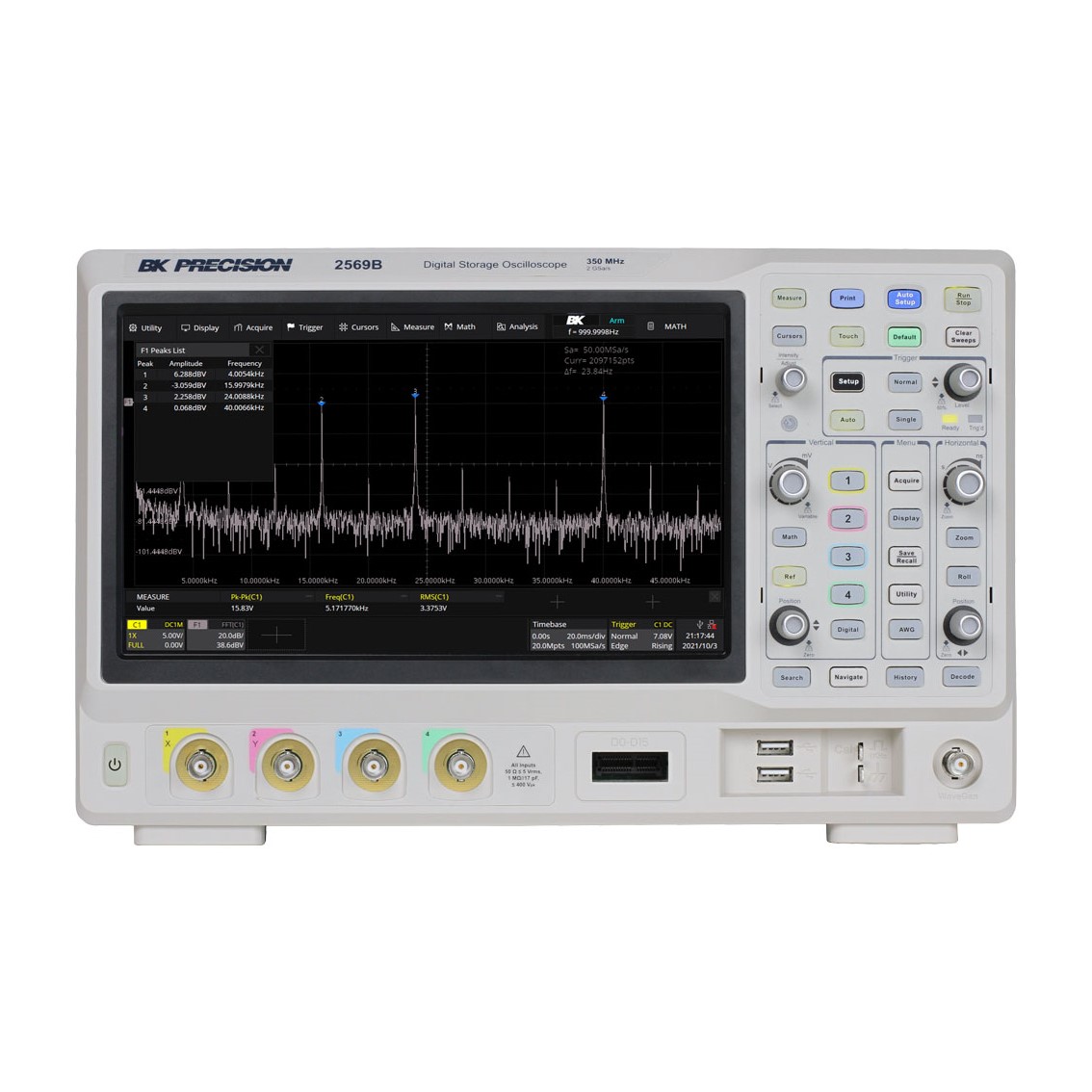 BK PRECISION 2569B 4채널/300MHz/2GSa 오실로스코프