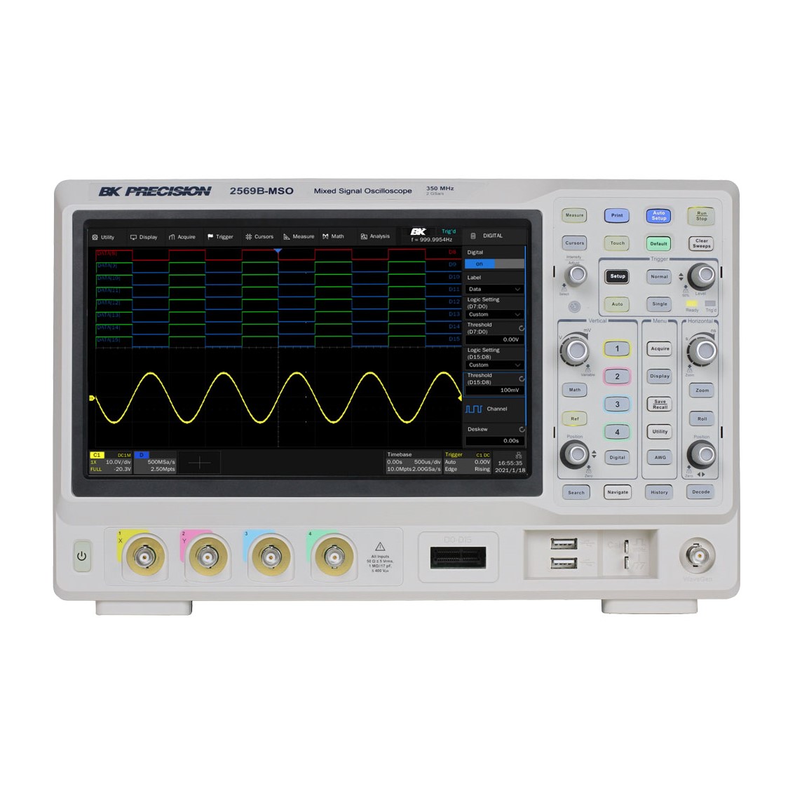 BK PRECISION 2569B-MSO 4채널/300MHz/2GSa 실로스코프 MSO