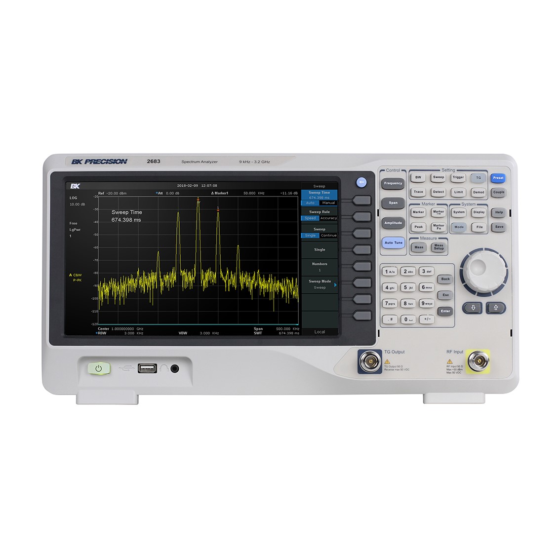 BK PRECISION 2683 스펙트럼아날라이저 9kHz ~3.2GHz/-161dBm/Hz/10.1스크린