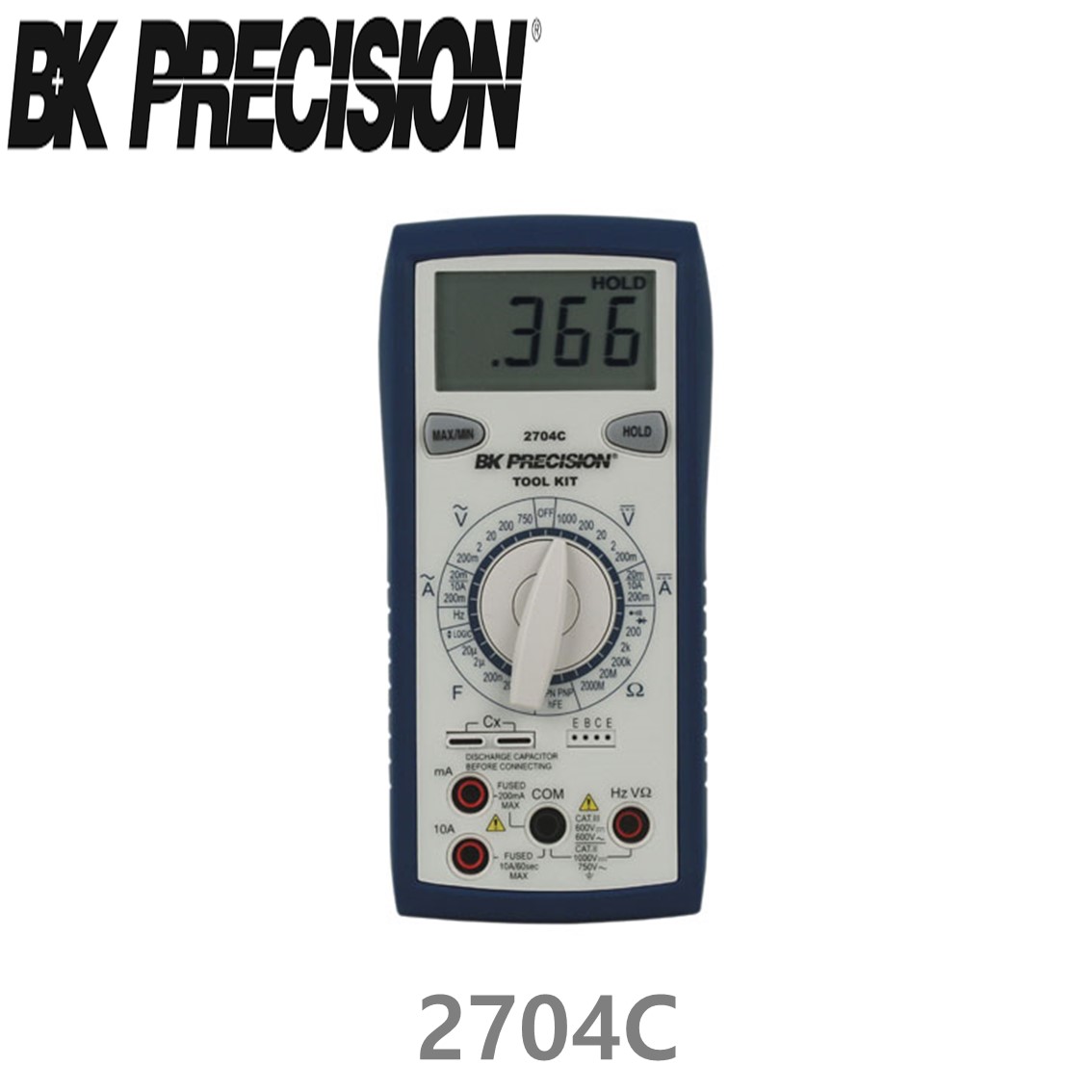 BK PRECISION 2704C 휴대용 디지탈 멀티미터 (트랜지스터 테스트 포함) (DC ~1000V/AC ~750V)