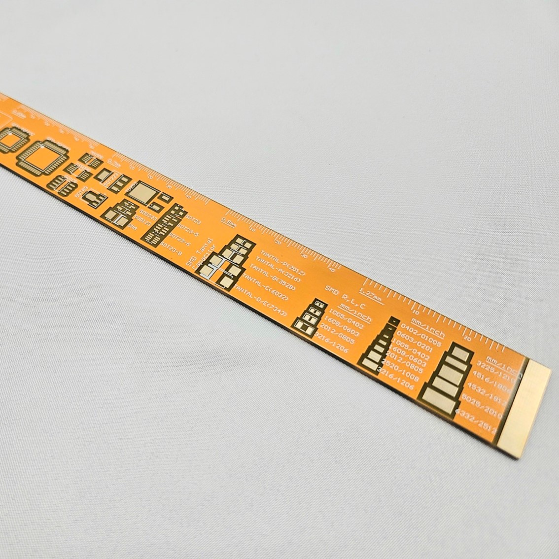 알앤디테크 금도금 PCB룰러 PCB줄자 PCB설계참조/25Cm/PCB Ruller