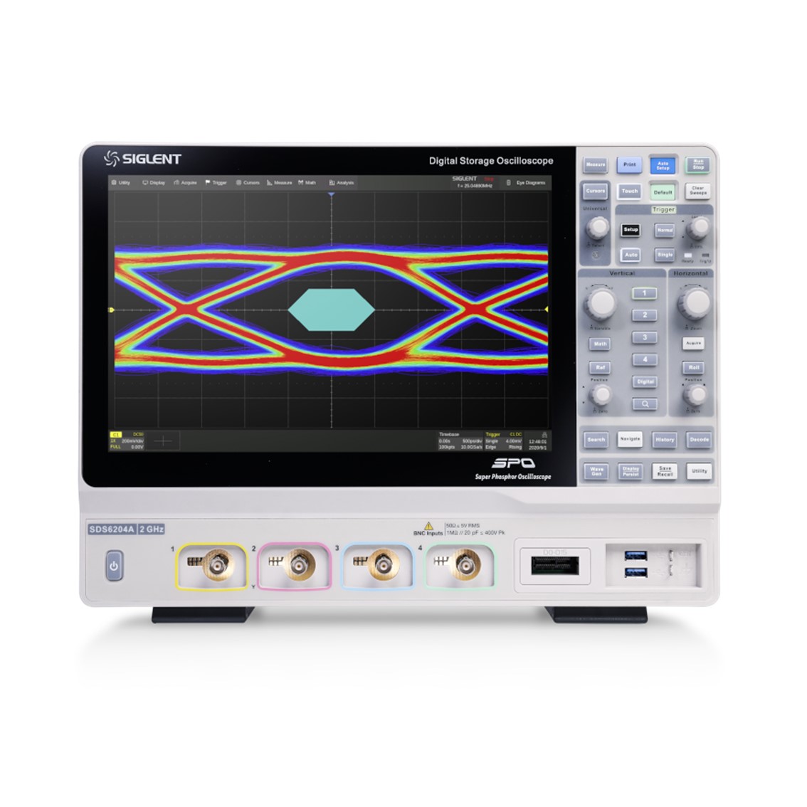 SIGLENT SDS6204A 오실로스코프 4채널/2GHz/5GSa/500Mpts