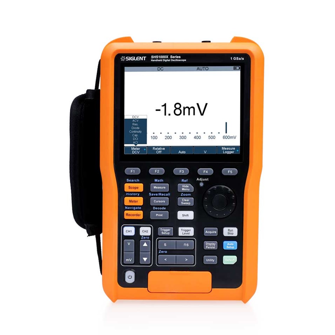 SIGLENT SHS1202X 휴대용 오실로스코프 2채널, 200MHz, 1GSa/s, 12M