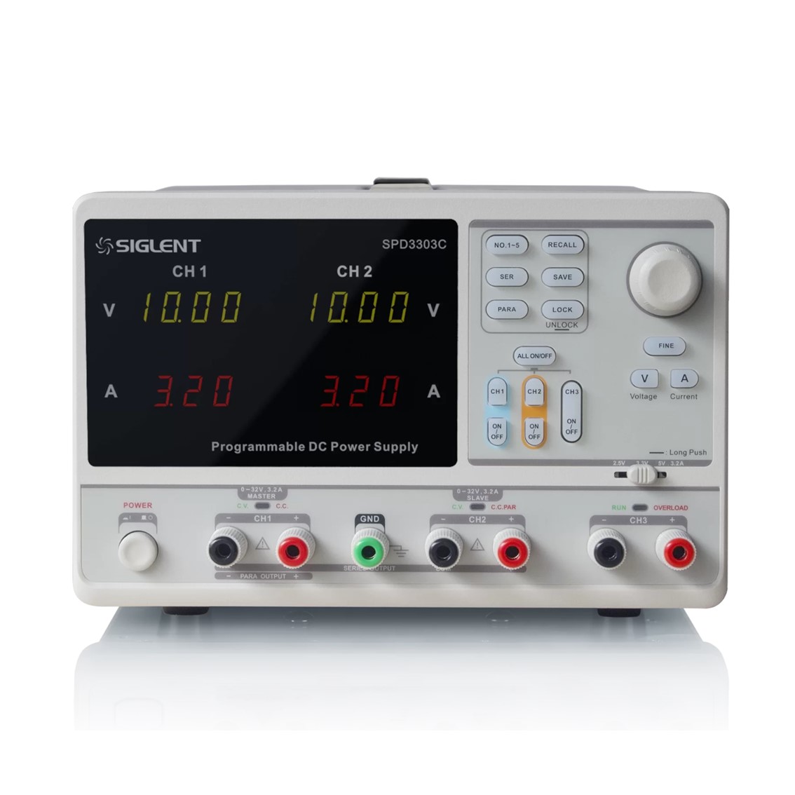 SIGLENT SPD3303C 3채널 DC파워서플라이 30V, 3A X2, 2.5V, 3.3V, 및 5V, 3.2A, 220W