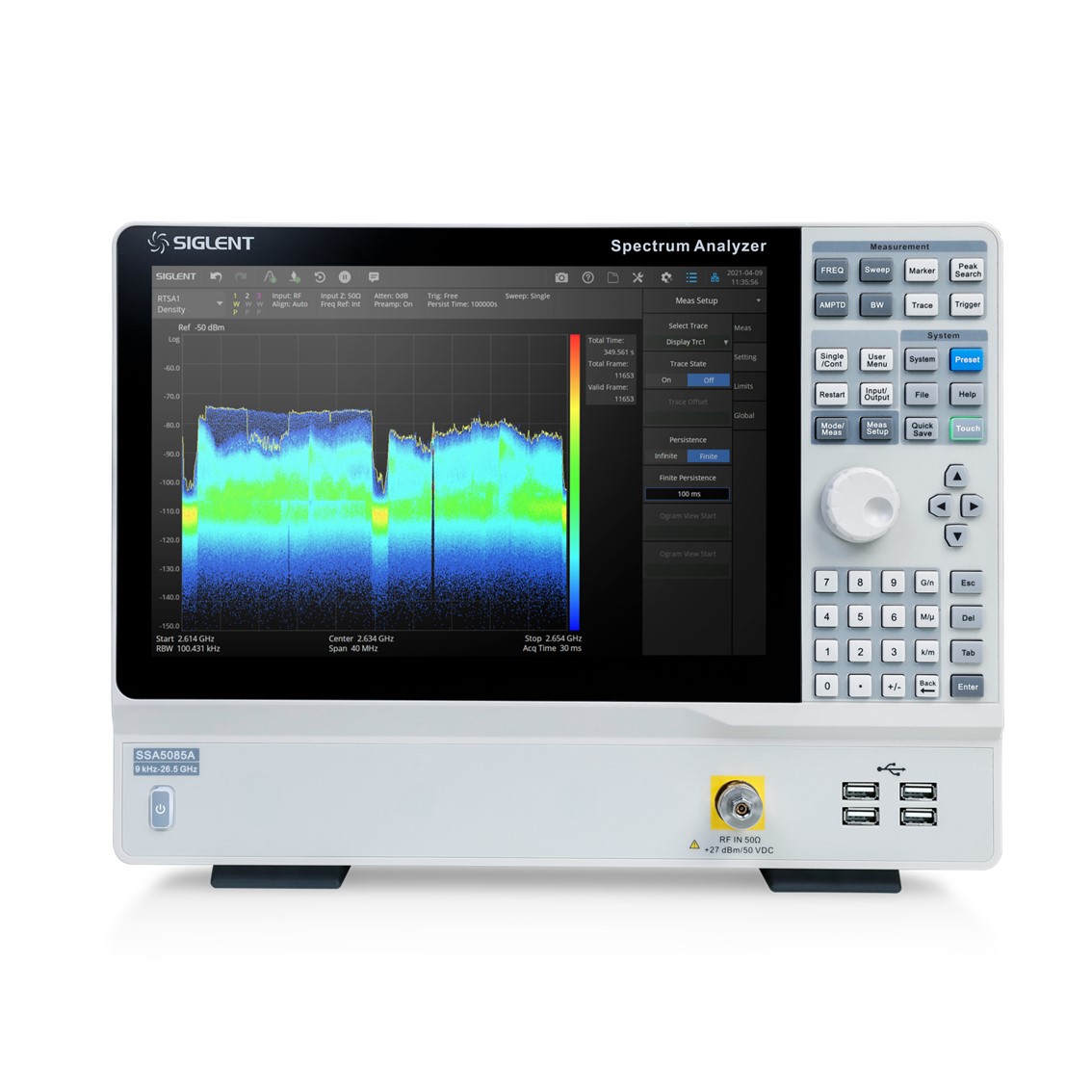 SIGLENT SSA5083A 스펙트럼 분석기 9kHz~13.6GHz / RBW 1Hz~10MHz/DANL -165 dBm/Hz
