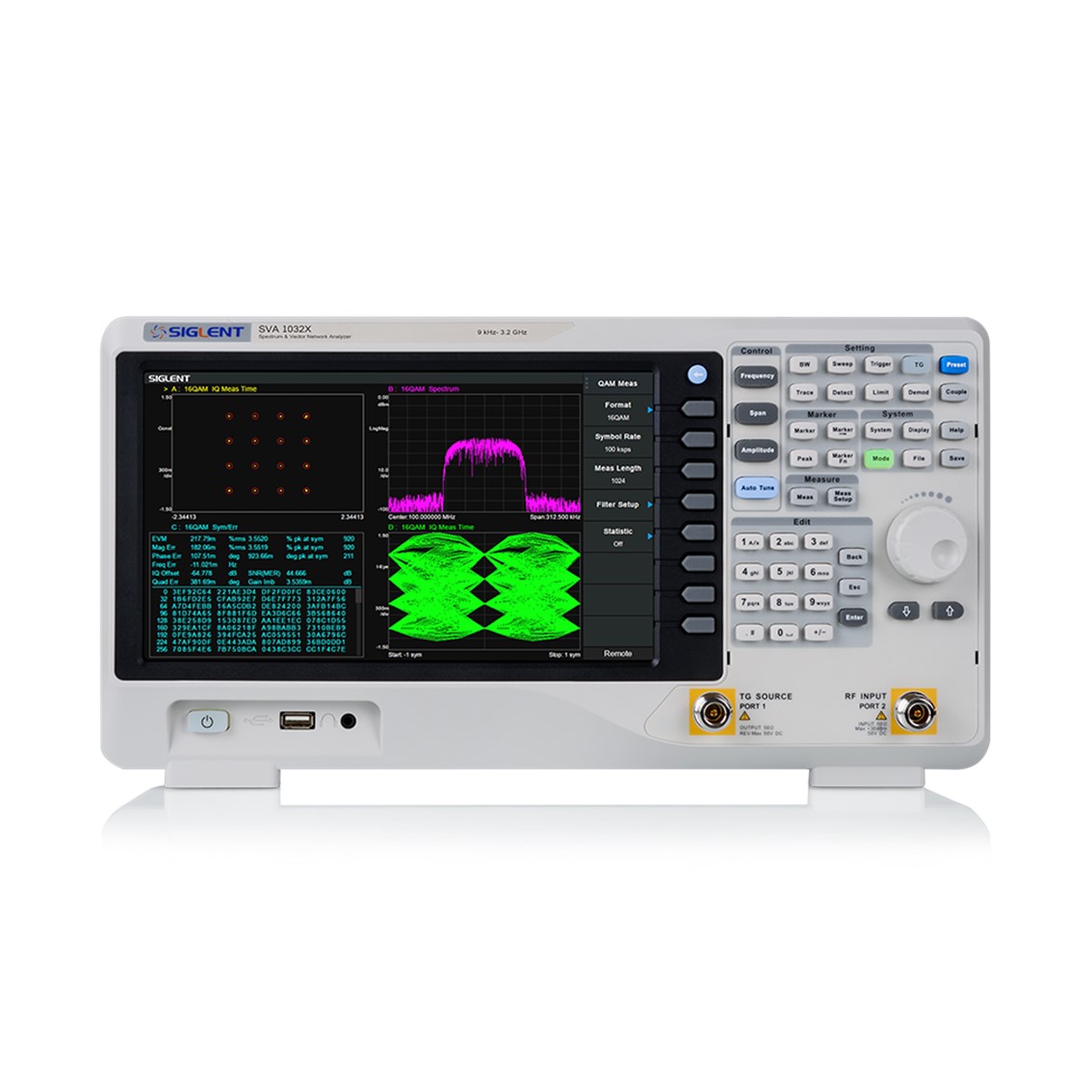 SIGLENT SVA1032X 스펙트럼 분석기 9KHz-3.2GHz /< -99 dBc/Hz / RBW 1Hz-1MHz