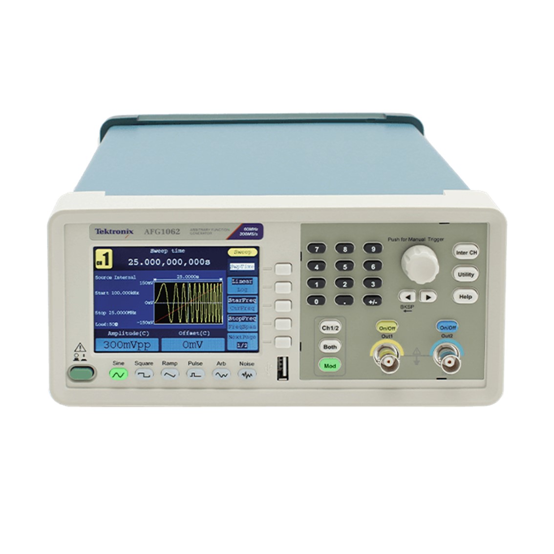 TEKTRONIX AFG1022 임의파형발생기,함수발생기 2채널, 125MS/s, 25MHz, 14비트, 3.9컬러LCD