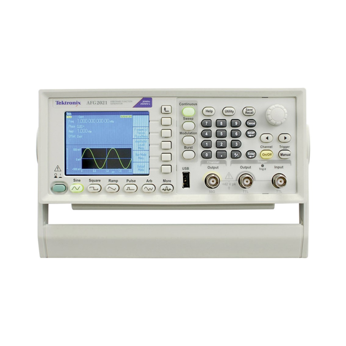 TEKTRONIX AFG2021 임의파형발생기,함수발생기 1채널, 250MS/s, 20MHz, 14비트, 3.5컬러LCD