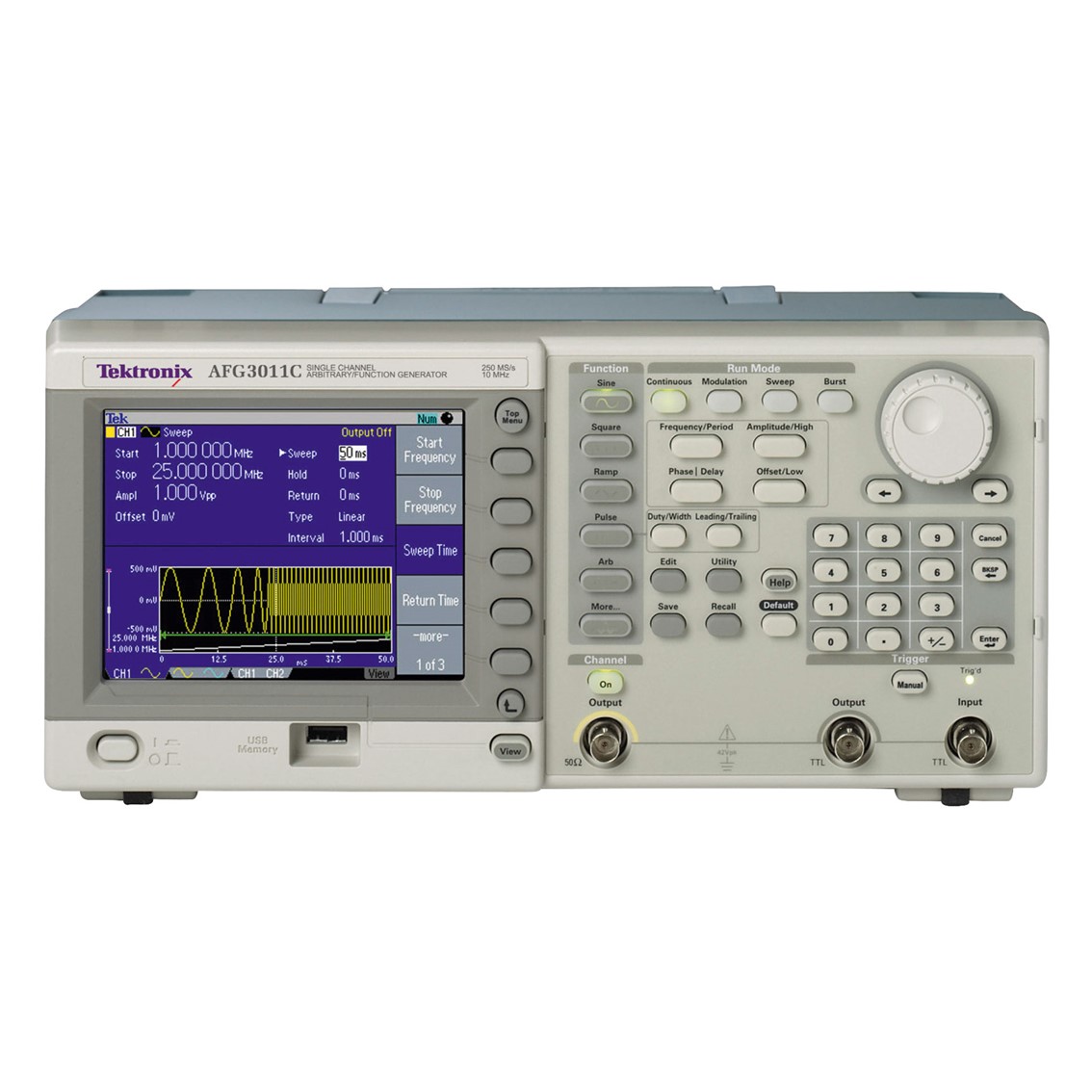 TEKTRONIX AFG3011C 임의파형발생기,함수발생기 1채널, 10MHz, 250MSa/s, 128k