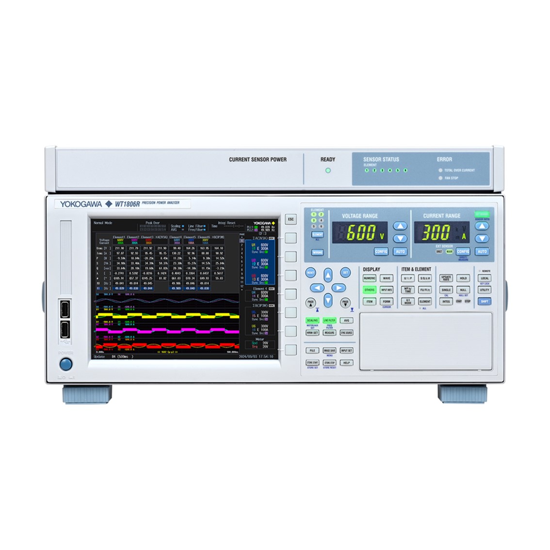 YOKOGAWA WT1806R 파워미터,전력분석기 6채널입력,2MSa(16비트), 8.4인치 XGA, 6파형 분할화면