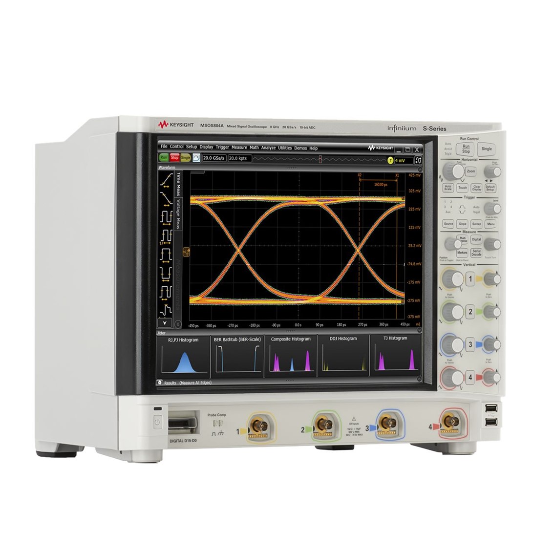 KEYSIGHT MSOS804A 오실로스코프 4채널,8GHz,20GSa,50Mpts,디지털16채널
