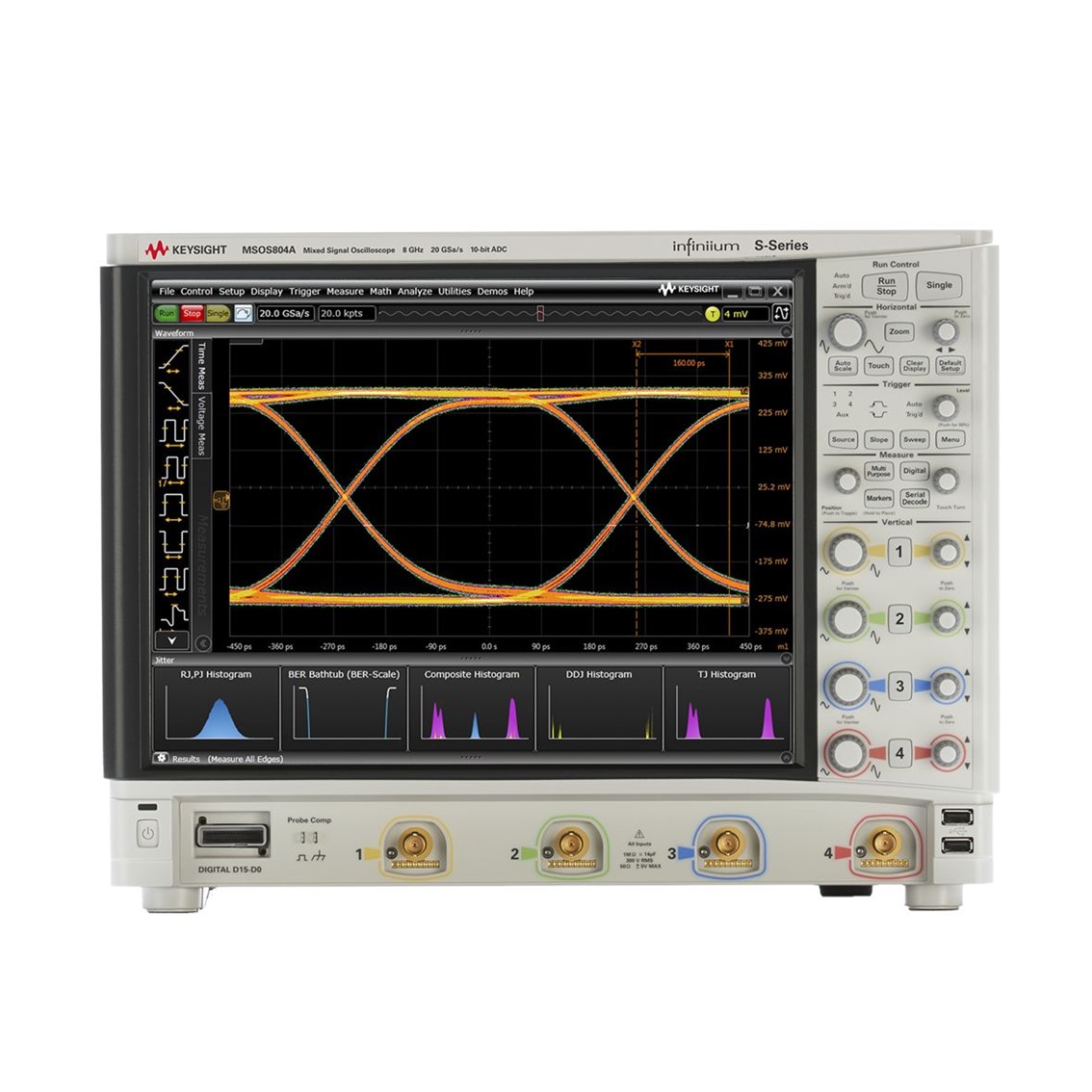 KEYSIGHT MSOS804A 오실로스코프 4채널,8GHz,20GSa,50Mpts,디지털16채널