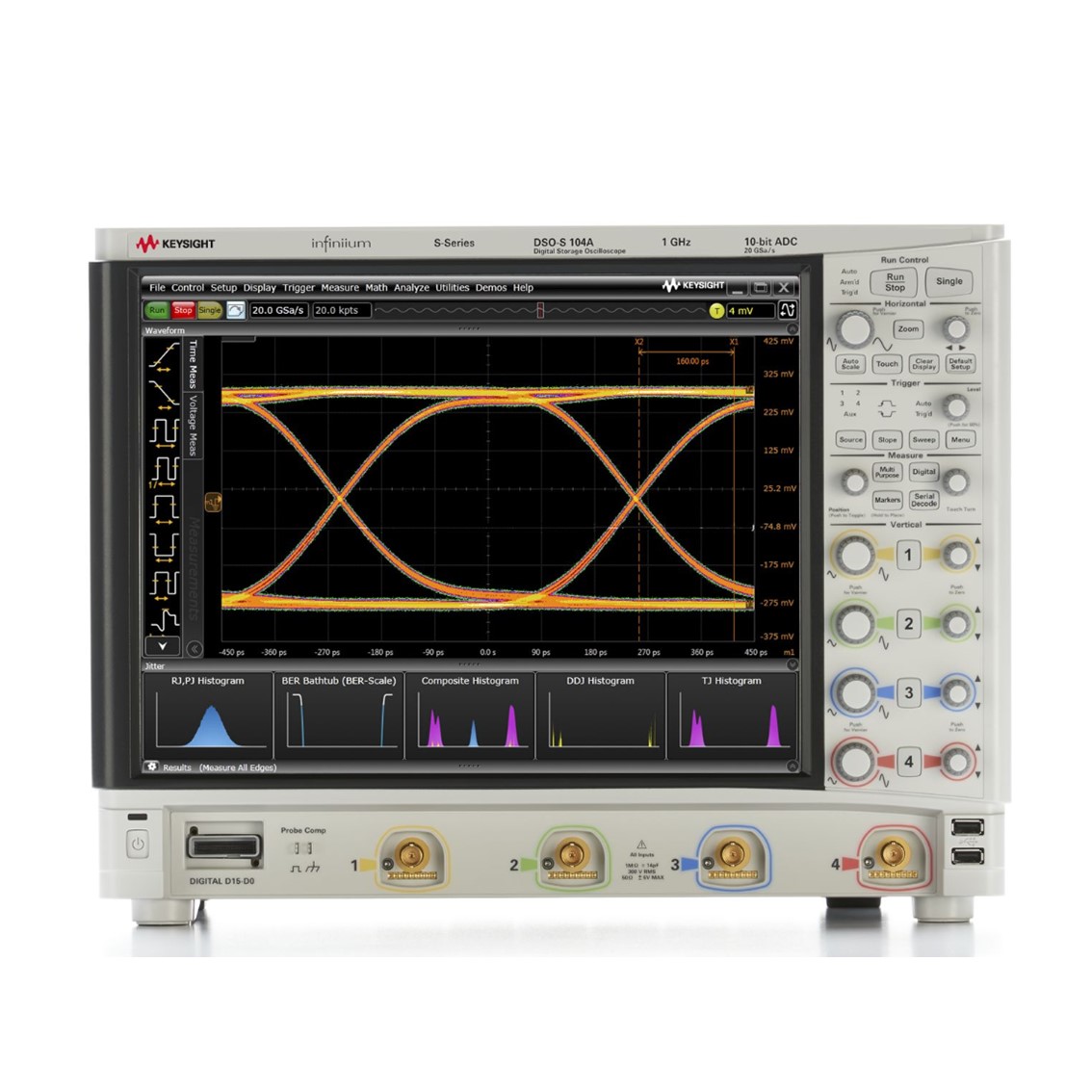 KEYSIGHT DSOS104A 고해상도 오실로스코프: 4채널,1GHz,10GSa,50Mpts