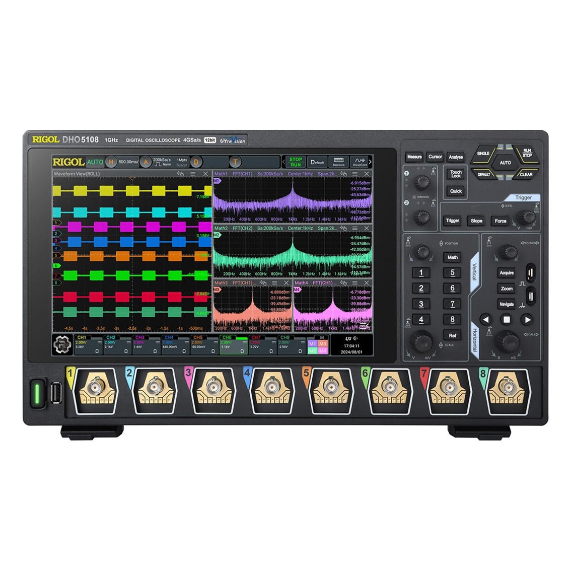 RIGOL MHO5056 6채널, 500MHz, 4GSa/s, 12bit 디지털 오실로스코프