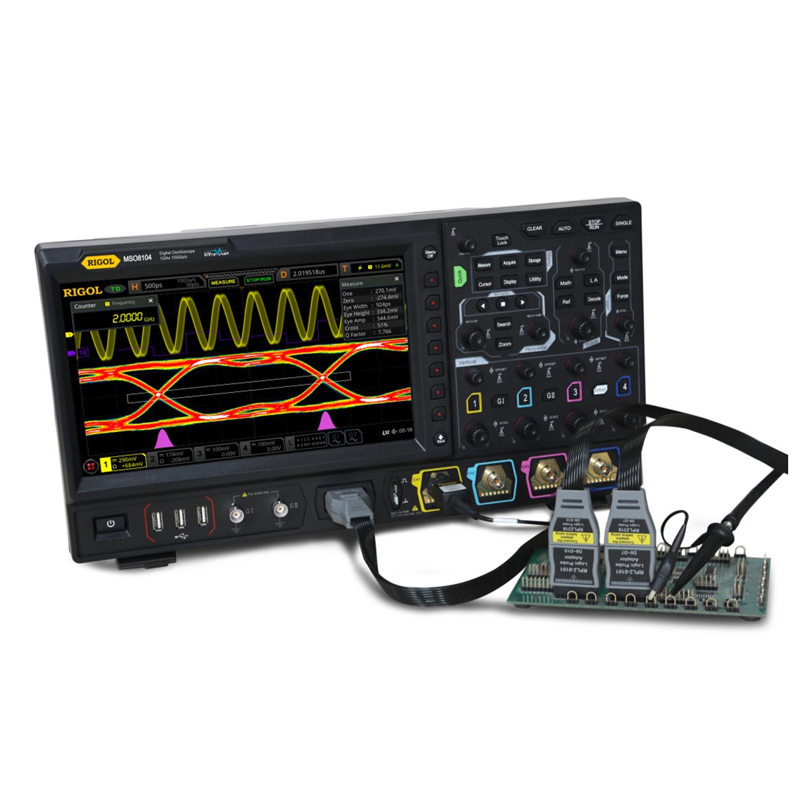 RIGOL MSO8074A 4채널, 750MHz, 10GSa/s 디지털 디지털 오실로스코프
