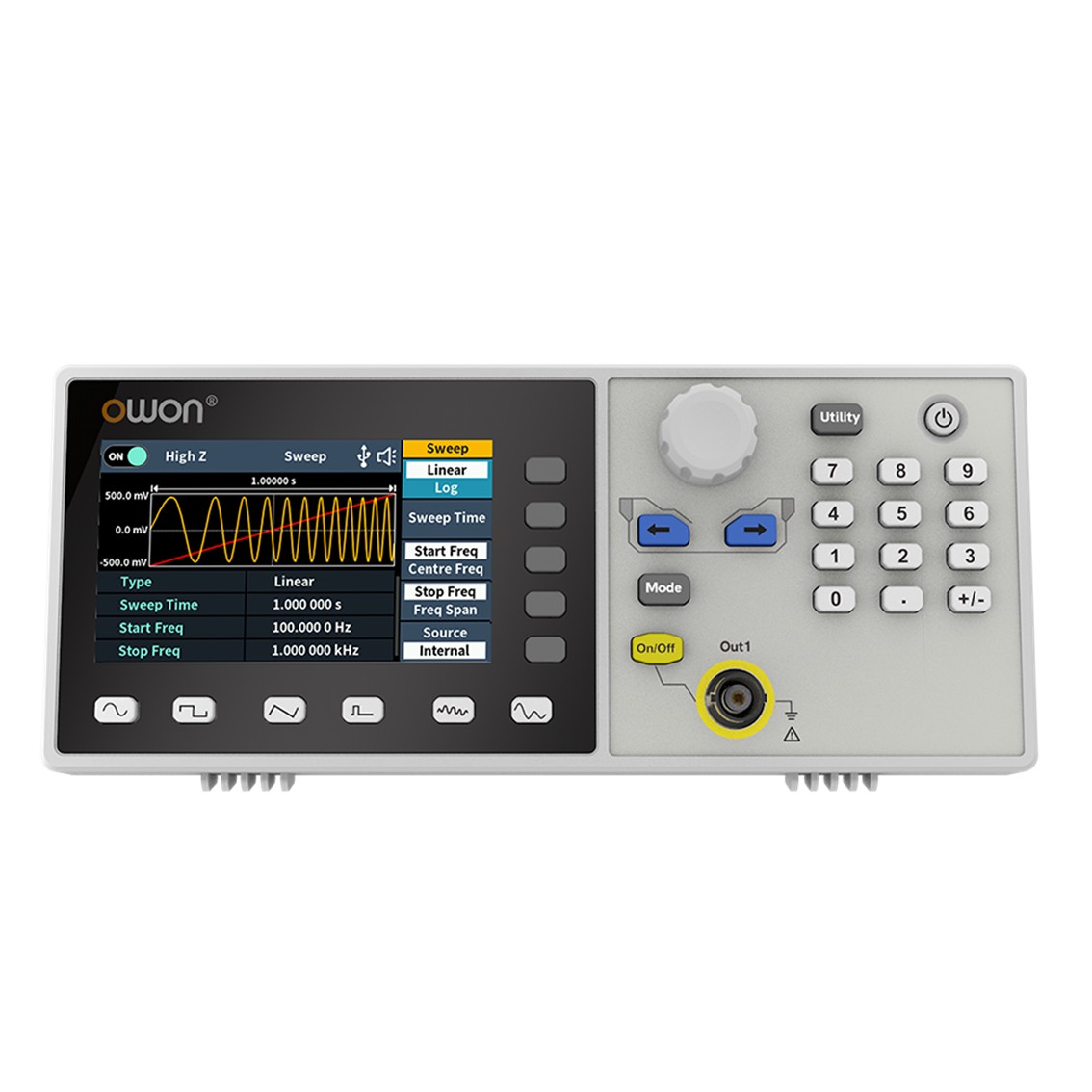 OWON DGE1030 파형 발생기 1채널, 30MHz, 125MS/s, 14Bits, 8K 메모리