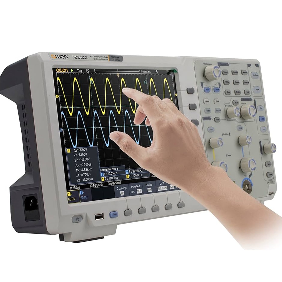 OWON XDS4502 2채널, 500MHz, 5GS/s, 400M 디지털 오실로스코프