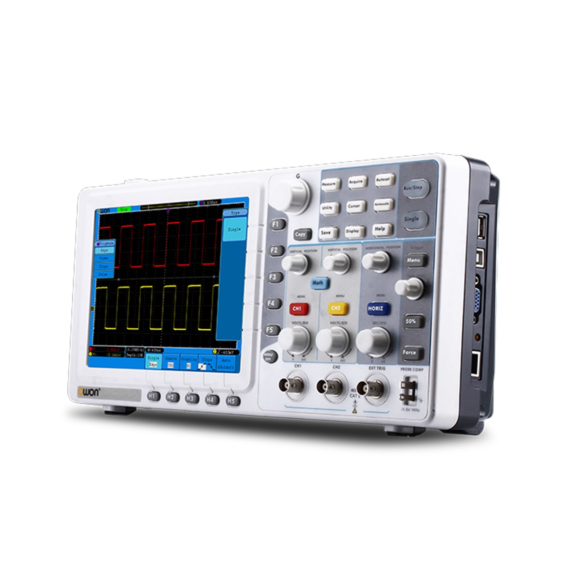 OWON SDS5052E 2채널, 50MHz, 500MS/s, 8인치 디스플레이 휴대용 오실로스코프
