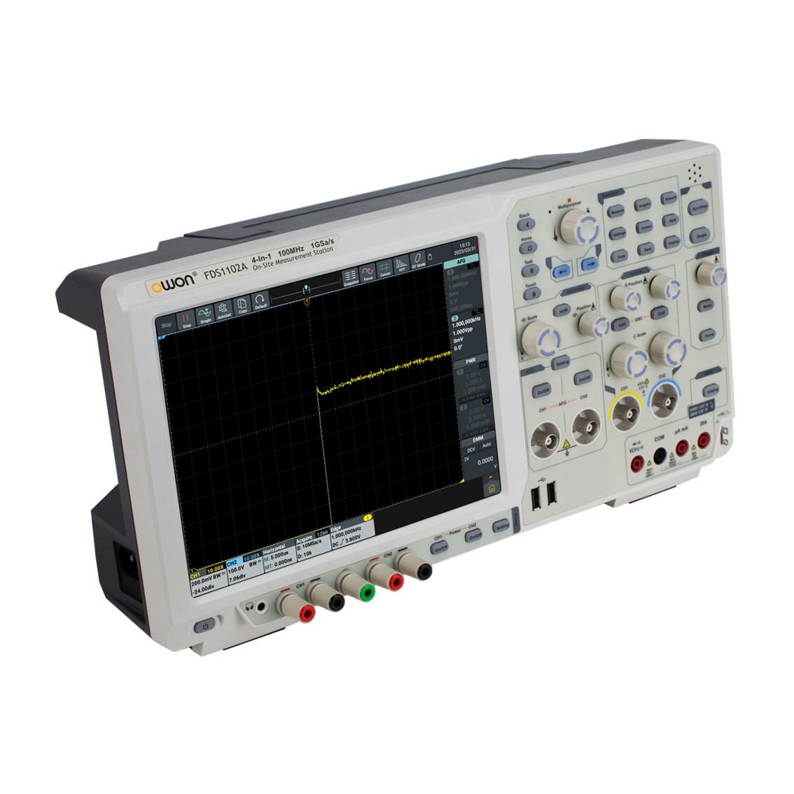 OWON FDS3302 2채널, 300MHz, 2.5GS/s, 8비트 오실로스코프 파형발생기, 파워서플라이, 멀티미터