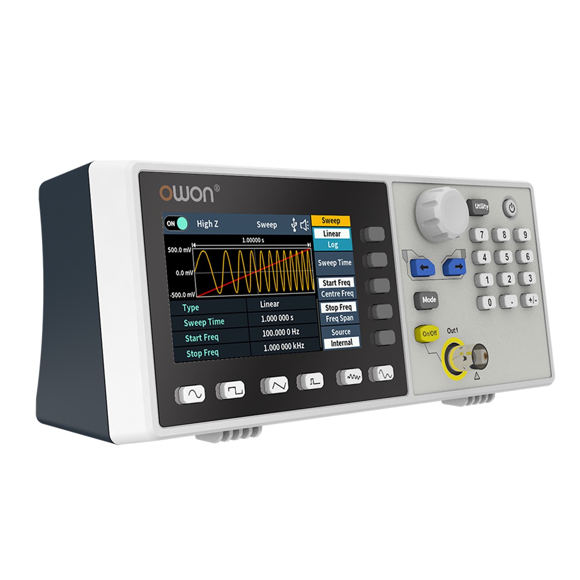 OWON DGE1060 파형 발생기 1채널, 60MHz, 300MS/s, 14Bits, 8K 메모리