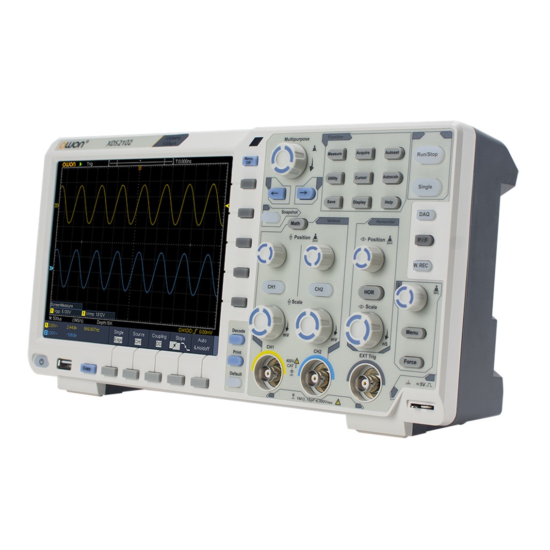 OWON XDS2202  오실로스코프 2채널, 100MHz, 1GS/s, 8Bit, 40M