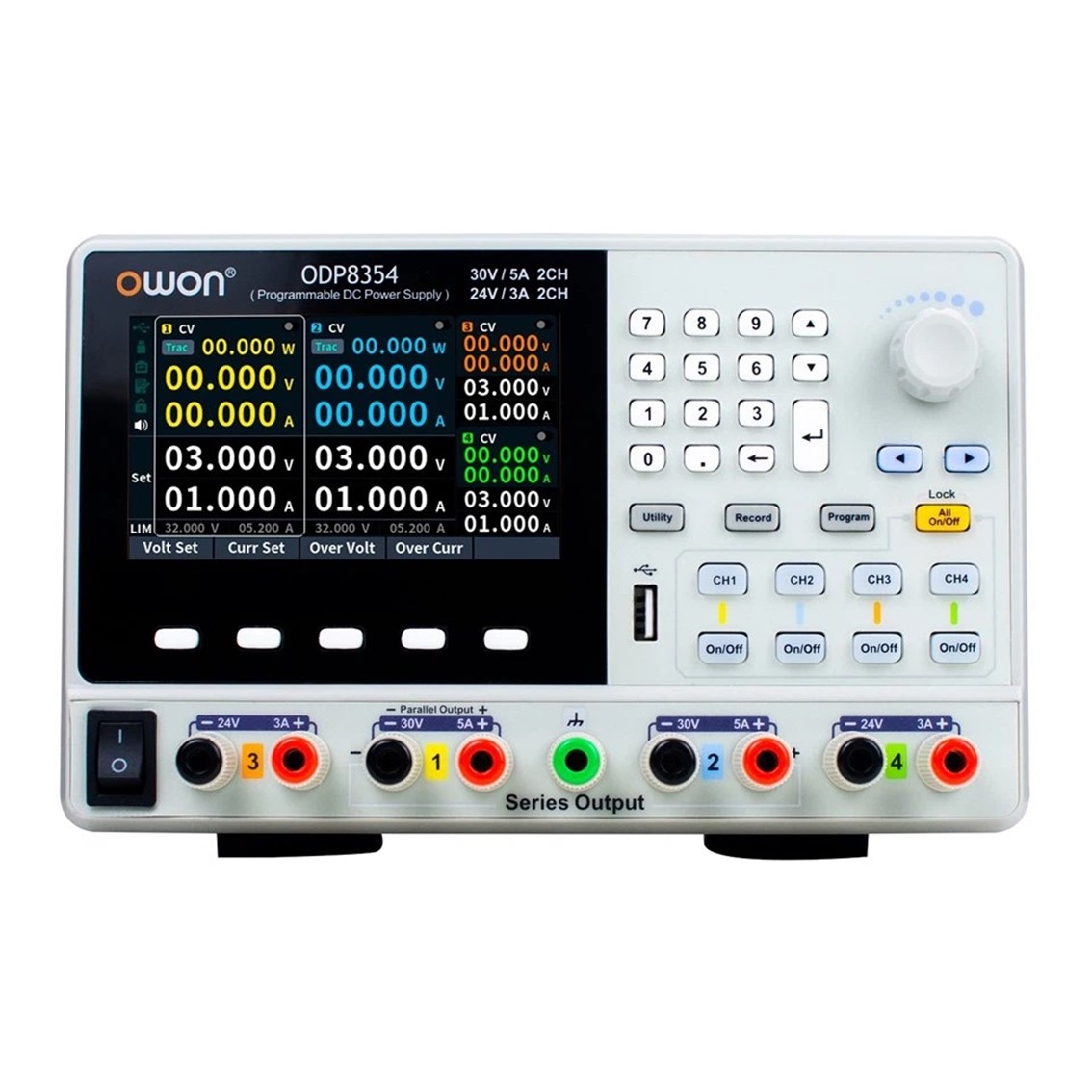 OWON ODP8354 DC파워서플라이 4채널 4CH 30V, 5A, 90W 2CH 24V,3A, 24W 2CH DC전원공급기