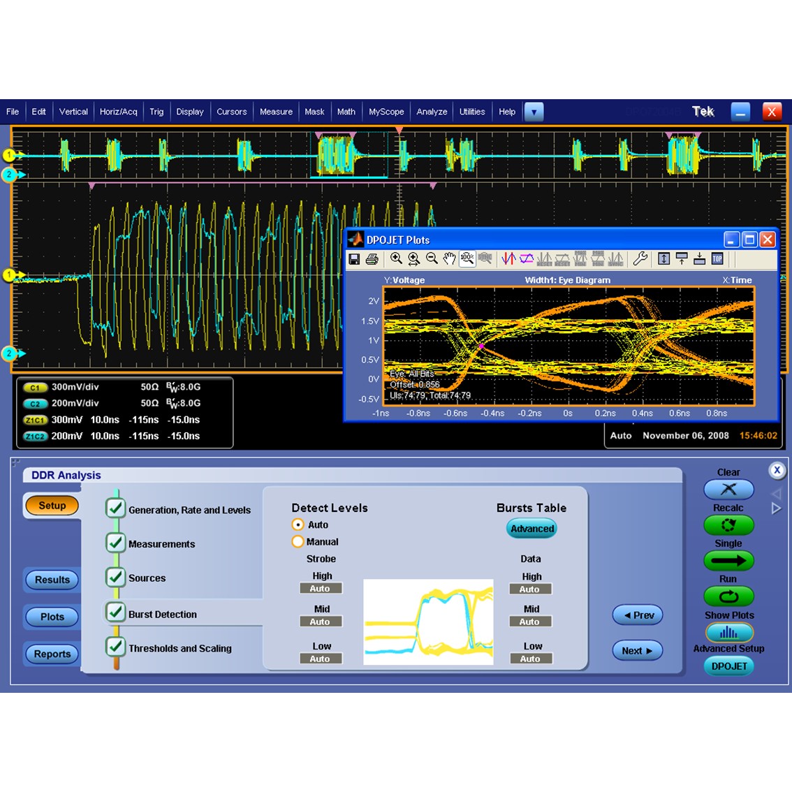 TEKTRONIX DPO71604DX 4채널, 16GHz, 100GS/s, 62.5M 고성능 오실로스코프