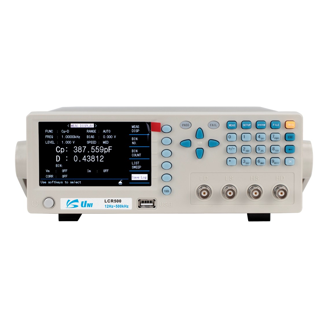 UNI LCR500 LCR미터 0.05%, 12Hz~500kHz RS232, USB HOST, HANDLER기본